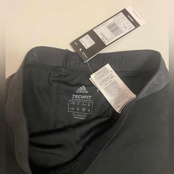 Adidas Youth Kids Boy’s Black Techfit Fitted Climalite Shorts - Picture 4 of 4